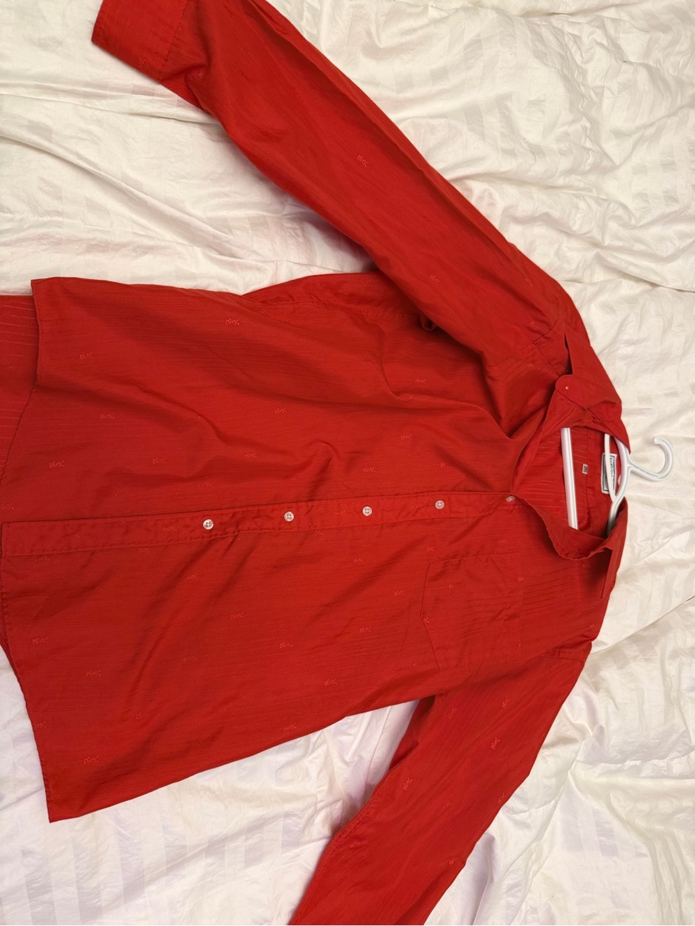 Yves Saint Laurent Red Long-Sleeve Button-Front Shirt